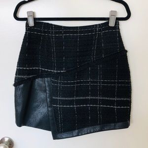 Black Leather& Tweed Zara Skirt